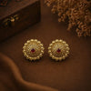 Royal Sunburst Antique Gold Stud Earrings