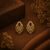 Antique Gold Leaf Motif Stud Earrings