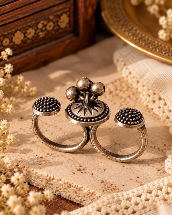 Oxidized Tribal Multi-Disc Statement Ring for Women – Boho Ethnic Jewellery