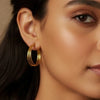 Triple-Layer Gold Brass Hoops