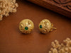 Emerald Classic Antique Gold Dome Stud Earrings