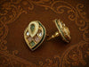 Emerald Kundan Heart-Shaped Antique Stud Earrings