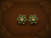 Floral Kundan Stud Earrings – Classic Gold Finish