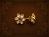 Floral Kundan Stud Earrings - Classic Gold Finish