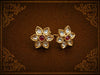 Floral Kundan Stud Earrings - Classic Gold Finish