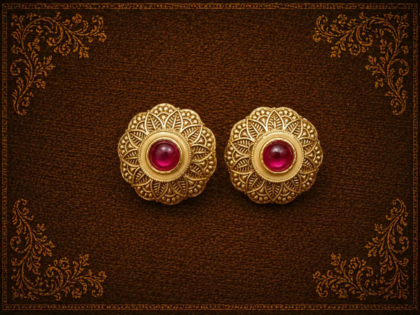 Gulnaar Traditional Floral Stud Earrings