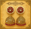 Gulrooh Ruby Pearl Jhumka Earrings