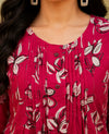 Fuchsia Floral Printed Cotton Cord Set