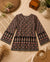 Black Ajrakh Geometric Bell Sleeve Kurti Top