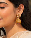 Meherza Pearl Kundan Jhumka Earrings