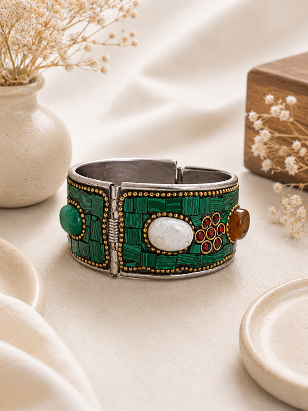 Emerald Mosaic Stone Kada