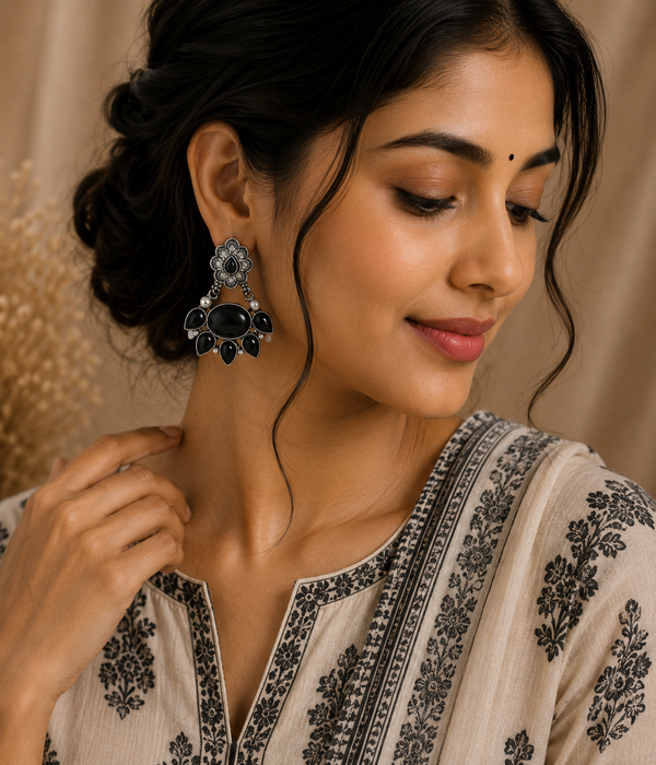 Noor Mahal Blackstone Earrings