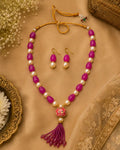 Gulnaar Pearl Tassel Necklace Set