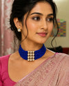 Neelam Kundan Beaded Necklace Set