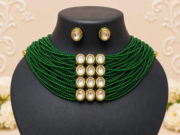 Harit Kundan Beaded Necklace Set