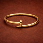Sculptural Gold Nail Bangle