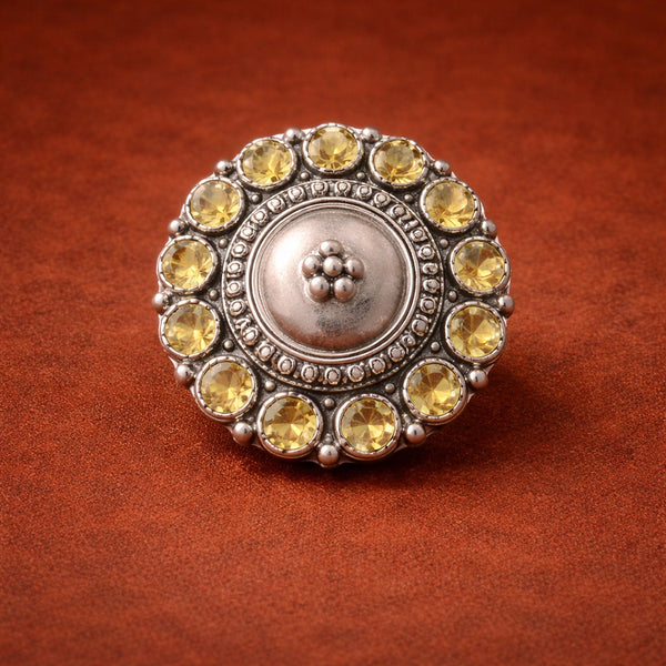 Golden Glow Kundan Statement Ring