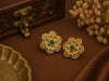 Emerald Blossom Antique Floral Stud Earrings