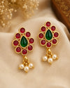 Gulnaar Ruby Emerald Drop Earrings