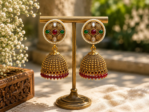 Raina Multicolor Royal Jhumka Earrings