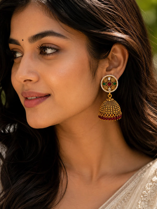 Raina Multicolor Royal Jhumka Earrings