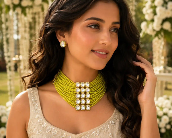 Zaitoon Kundan Beaded Necklace Set
