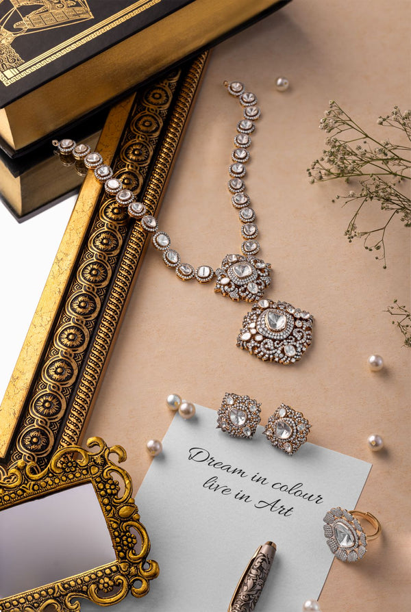 Polki diamond open setting set