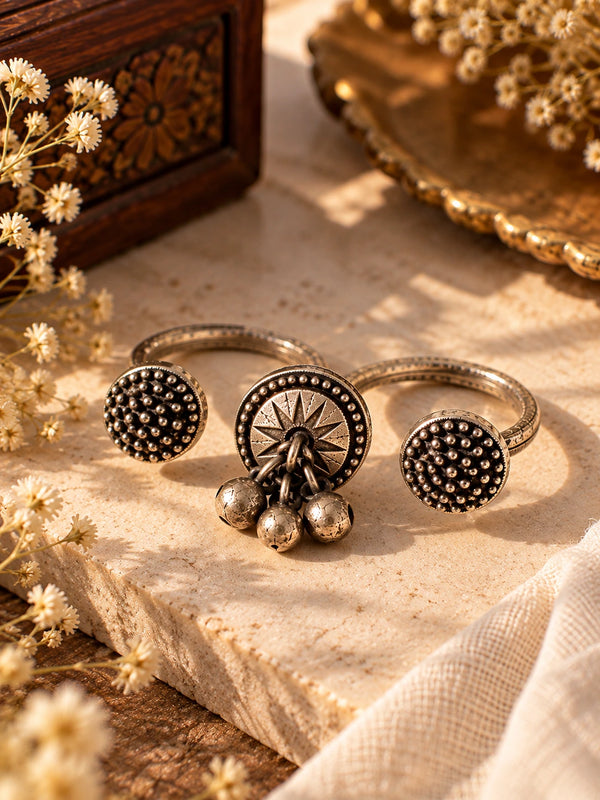 Oxidized Tribal Multi-Disc Statement Ring for Women – Boho Ethnic Jewellery