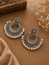 Moonlace Pearl Brass Chandbali Earrings