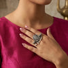 Oxidised Tribal Pearl Drop Statement Ring