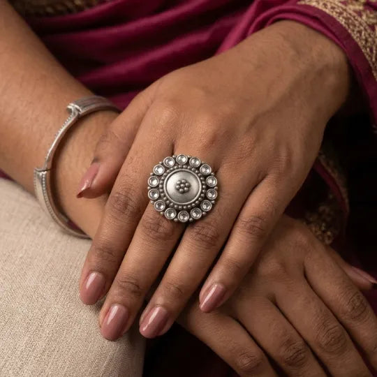 Classic Pearl Kundan Statement Ring