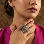 Solar Mandala Open-Work Ring