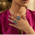 Eternal Bloom Dual-Finger Chain Ring