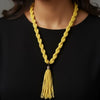 Braided Citron Tassel Necklace