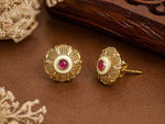 Ivory Antique Gold Classic Stud Earrings
