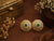 Emerald Mandala Antique Gold Statement Stud Earrings