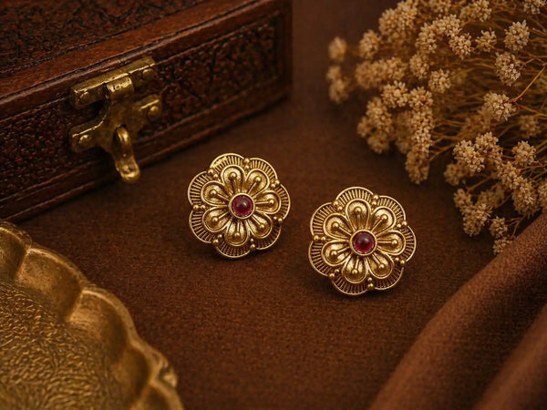 Antique Floral Stud Earrings
