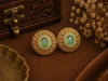 Mint Elegance Antique Oval Stud Earrings