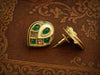Emerald Kundan Heart-Shaped Antique Stud Earrings
