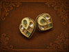Emerald Kundan Heart-Shaped Antique Stud Earrings