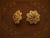 Antique Floral Ruby Stud Earrings – Vintage Gold Finish