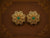 Antique Floral Ruby Stud Earrings – Vintage Gold Finish