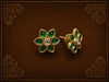 Floral Kundan Stud Earrings – Classic Gold Finish