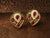 Ruby Kundan Heart-Shaped Antique Stud Earrings