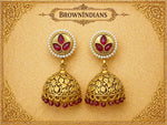 Ruhanika Ruby Jhumka Earrings