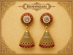 Meher Ruby Pearl Jhumka Earrings