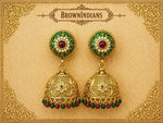 Vasundhara Meenakari Jhumka Earrings