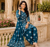 Teal Blue Cotton Printed Patiala Suit Set with Dupatta