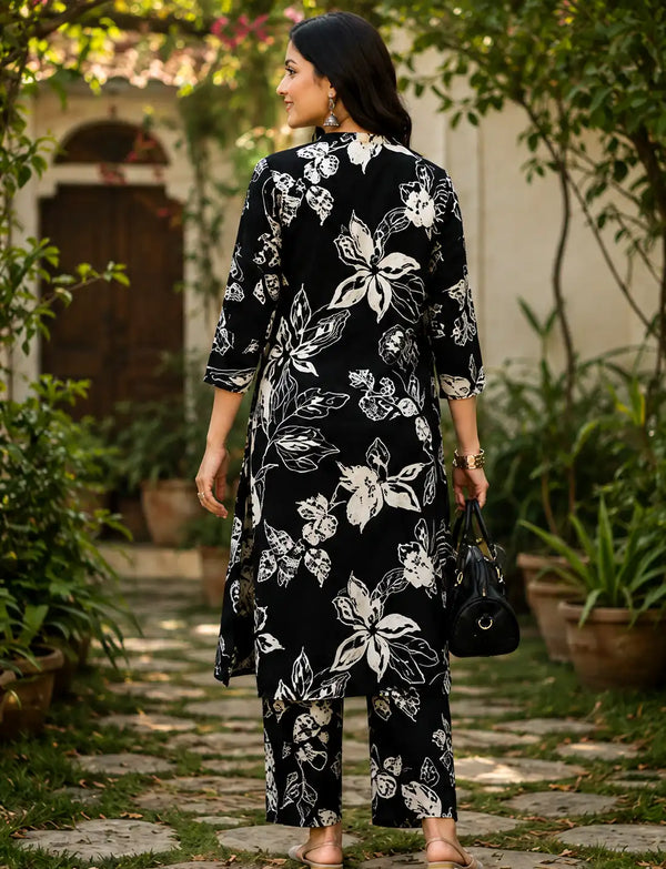 Onyx Abstract Printed Cotton Cord Set