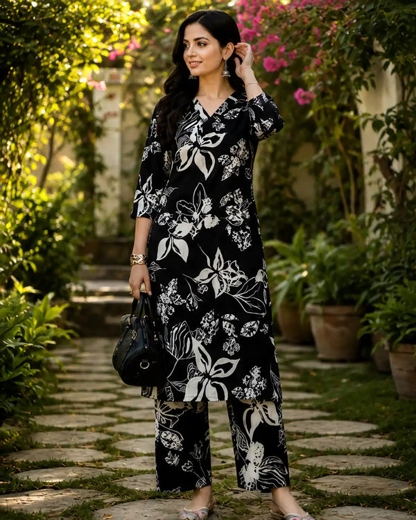 Onyx Abstract Printed Cotton Cord Set